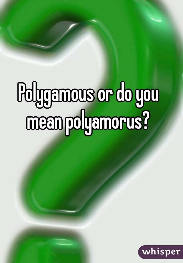Polygamous or do you mean polyamorus? 
