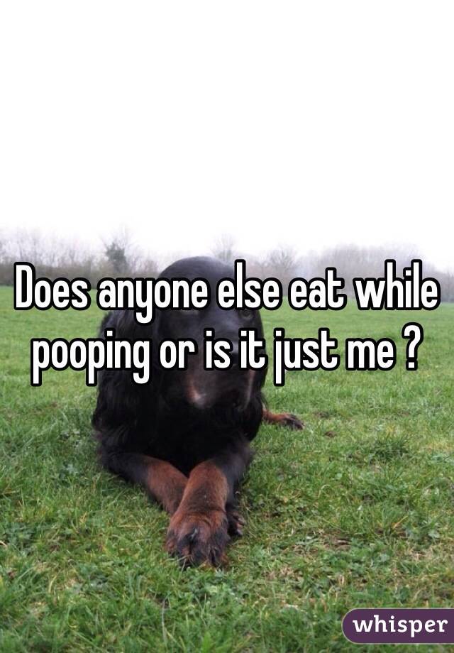 Does anyone else eat while pooping or is it just me ?