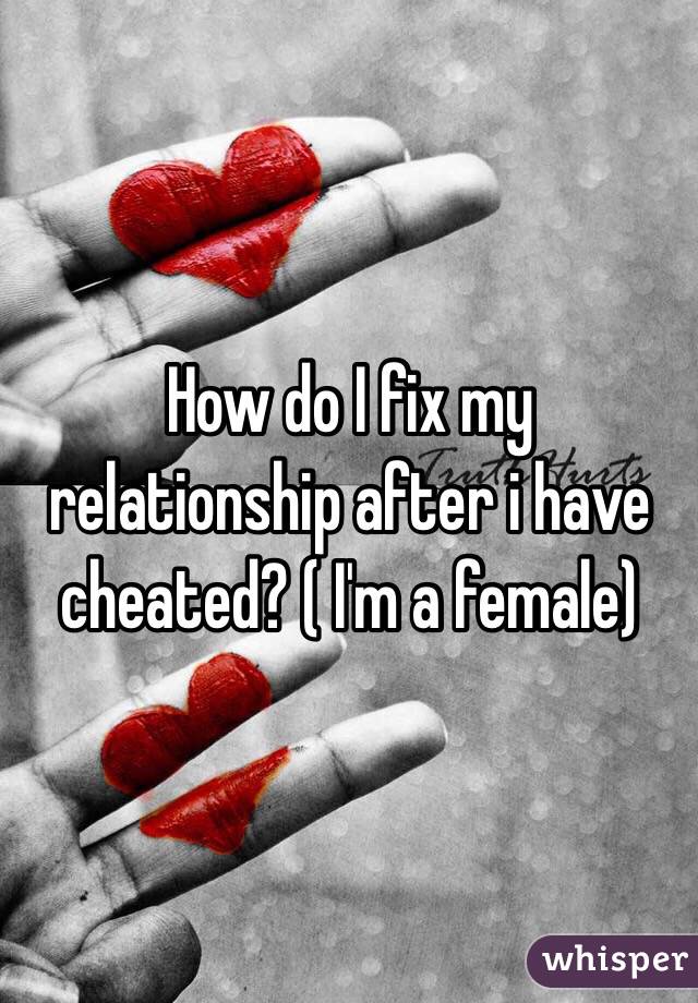 How do I fix my relationship after i have cheated? ( I'm a female) 