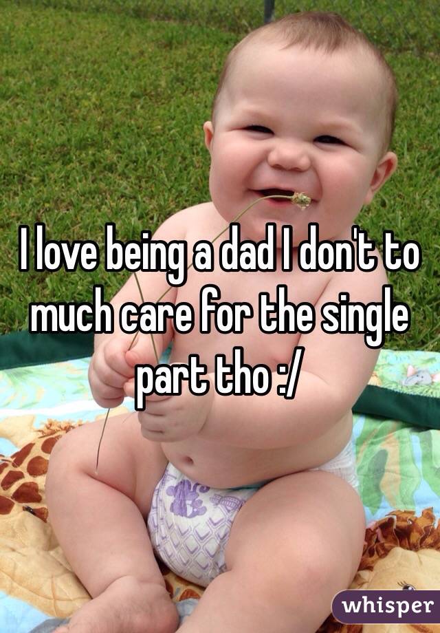 I love being a dad I don't to much care for the single part tho :/