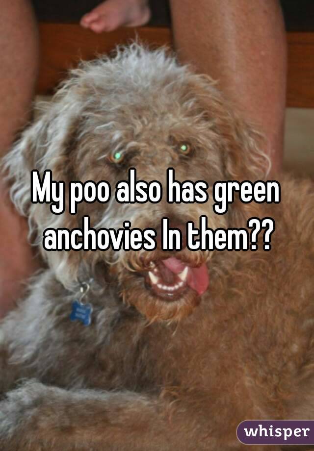 My poo also has green anchovies In them??