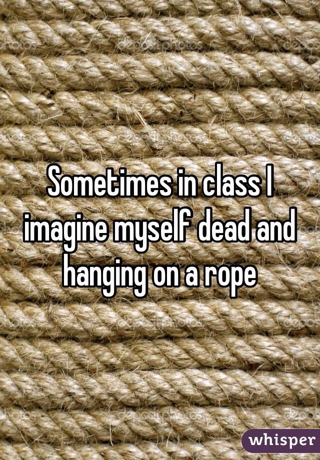 Sometimes in class I imagine myself dead and hanging on a rope