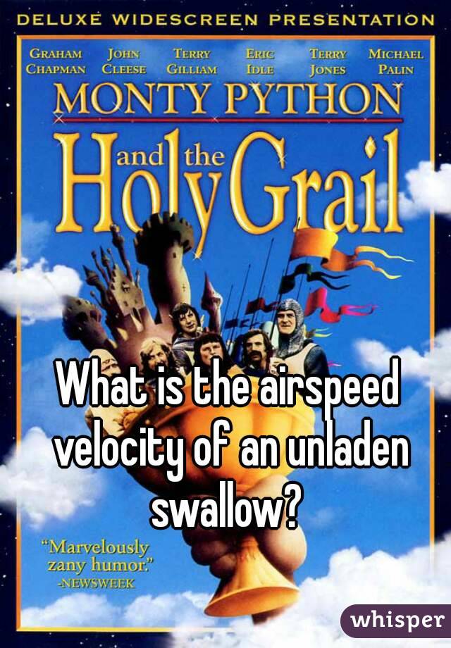 What is the airspeed velocity of an unladen swallow? 