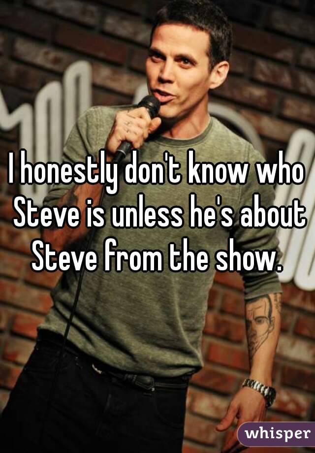 I honestly don't know who Steve is unless he's about Steve from the show. 