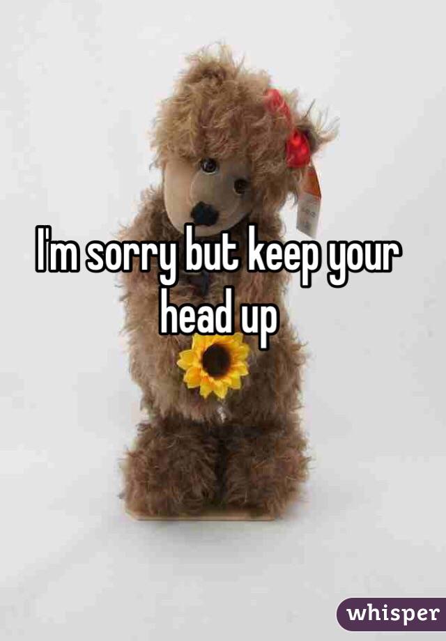 I'm sorry but keep your head up