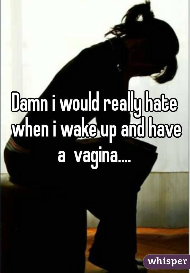 Damn i would really hate when i wake up and have a  vagina.... 