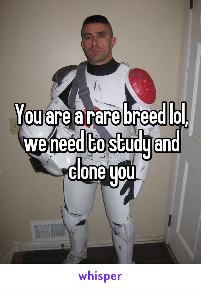 You are a rare breed lol, we need to study and clone you