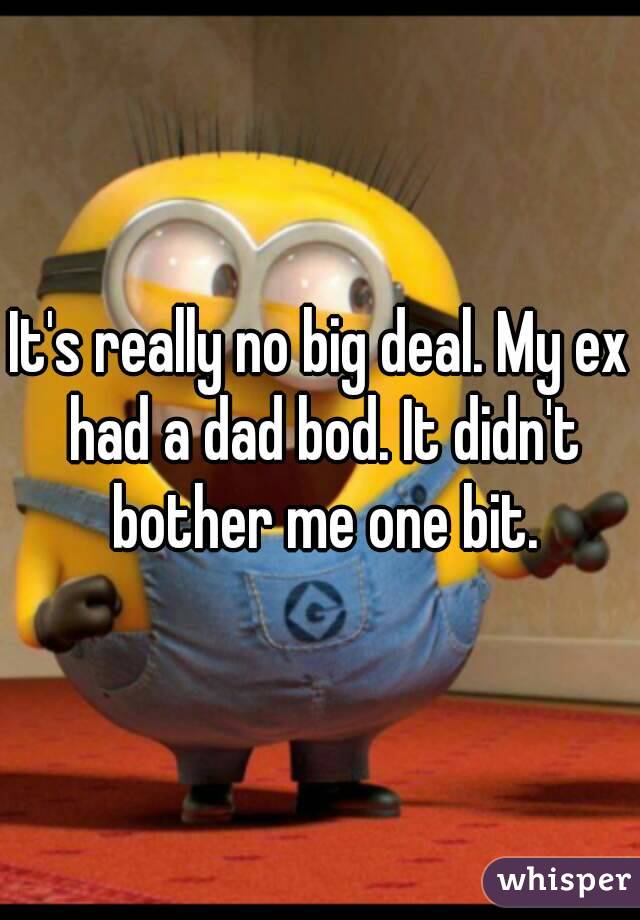 It's really no big deal. My ex had a dad bod. It didn't bother me one bit.