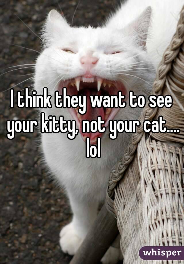 I think they want to see your kitty, not your cat.... lol