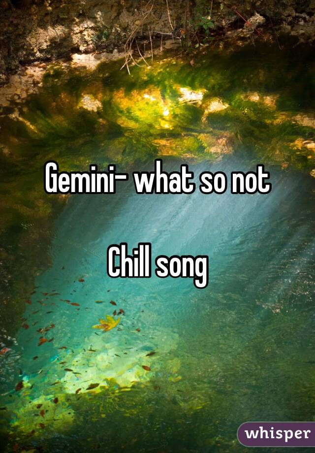 Gemini- what so not

Chill song