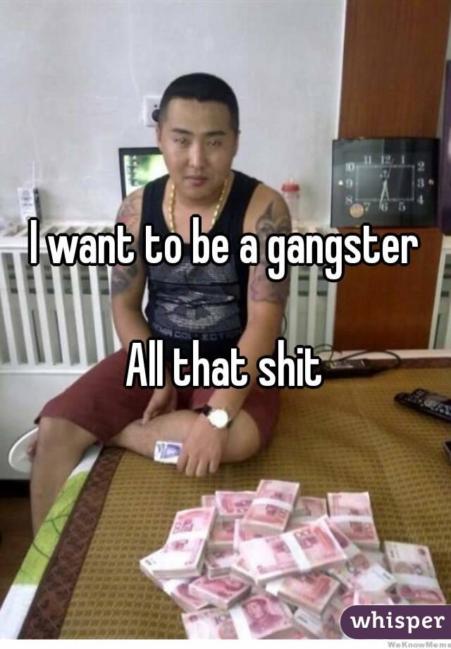 I want to be a gangster

All that shit