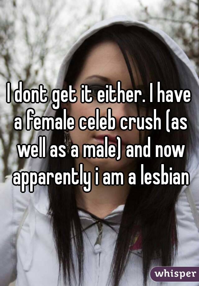 I dont get it either. I have a female celeb crush (as well as a male) and now apparently i am a lesbian