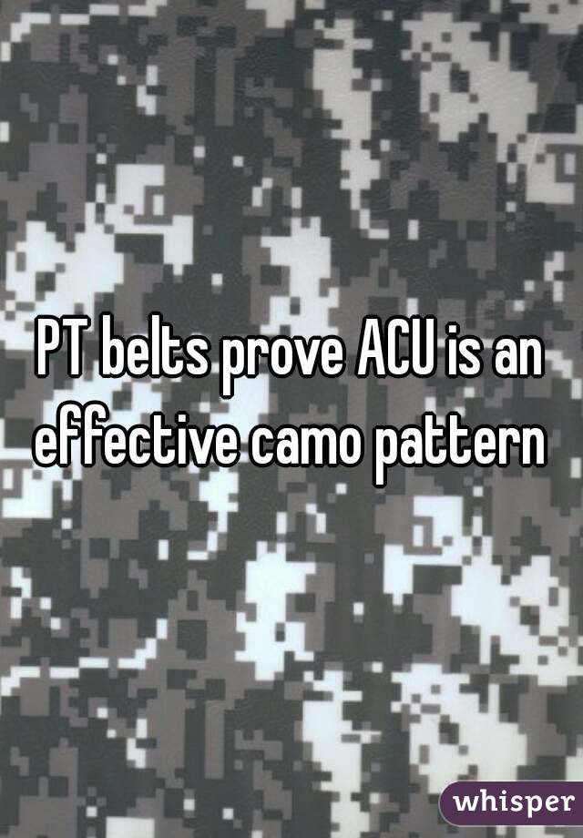 PT belts prove ACU is an effective camo pattern 