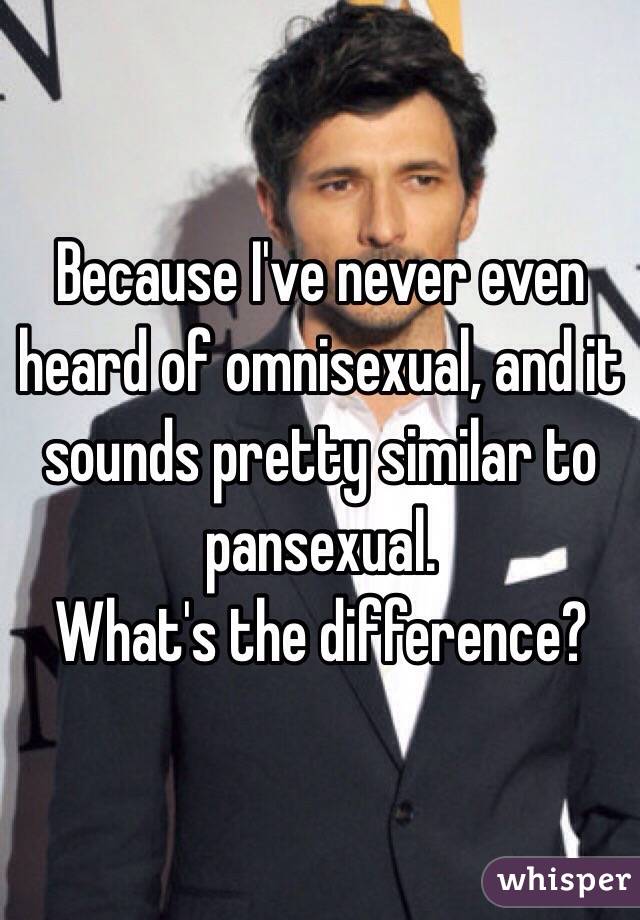 Because I've never even heard of omnisexual, and it sounds pretty similar to pansexual.
What's the difference?