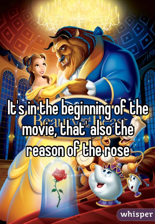 It's in the beginning of the movie, that' also the reason of the rose 