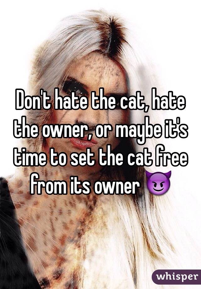 Don't hate the cat, hate the owner, or maybe it's time to set the cat free from its owner ðŸ˜ˆ