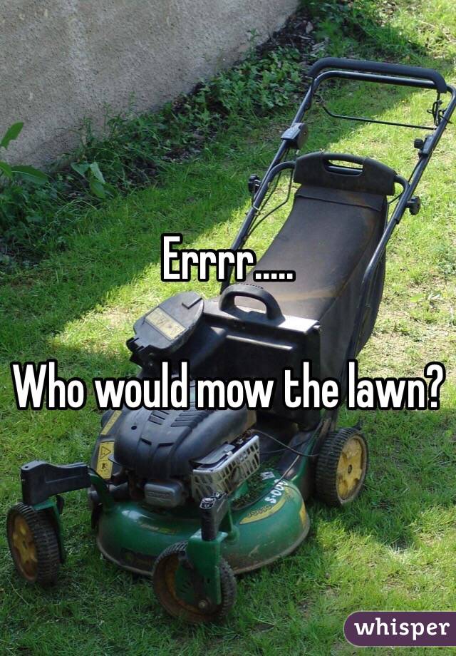 Errrr.....

Who would mow the lawn?