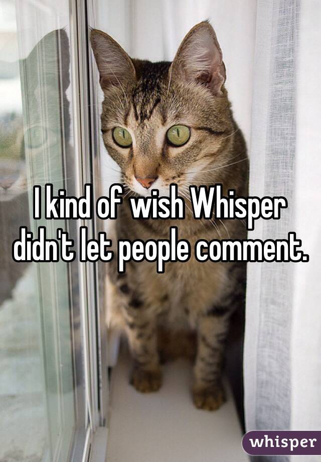 I kind of wish Whisper didn't let people comment.