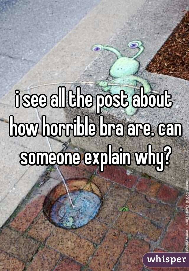i see all the post about how horrible bra are. can someone explain why?