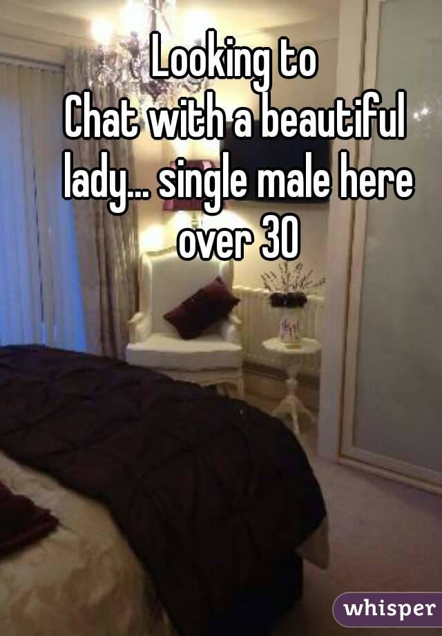 Looking to
Chat with a beautiful lady... single male here over 30