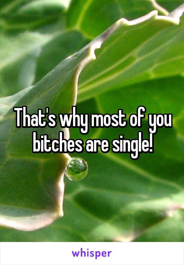 That's why most of you bitches are single!