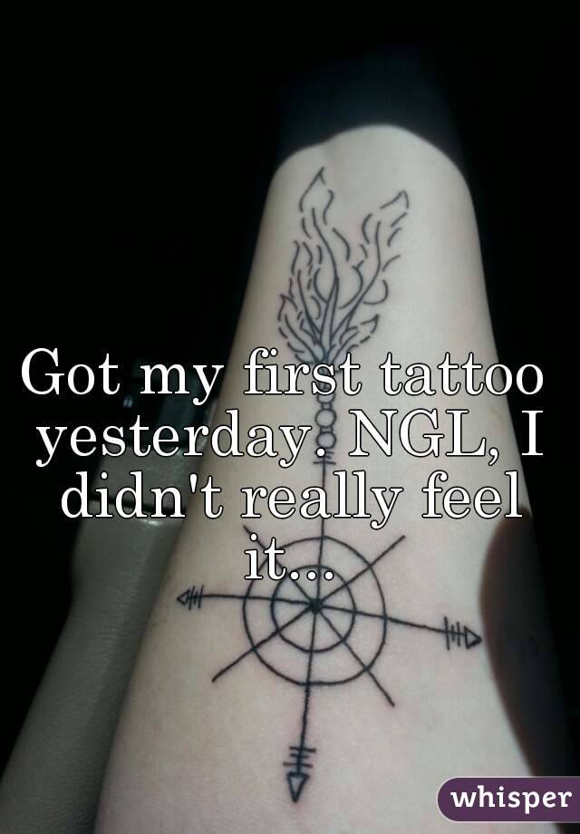 Got my first tattoo yesterday. NGL, I didn't really feel it...
