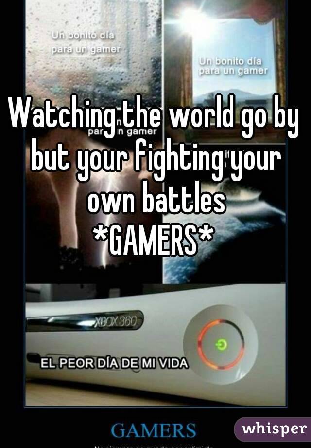 Watching the world go by but your fighting your own battles
*GAMERS*