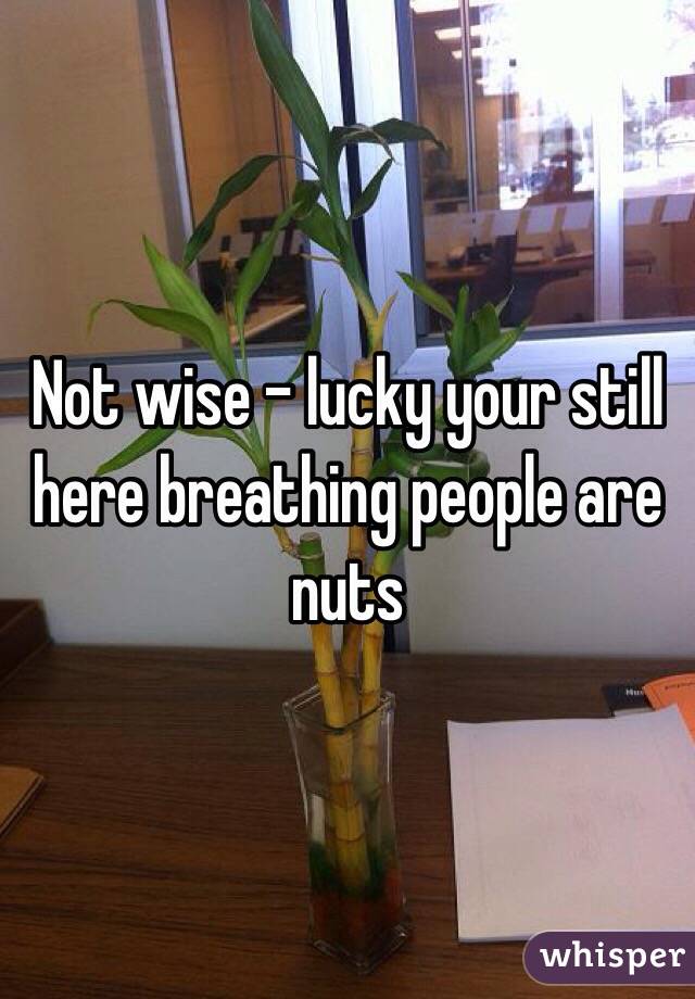 Not wise - lucky your still here breathing people are nuts 