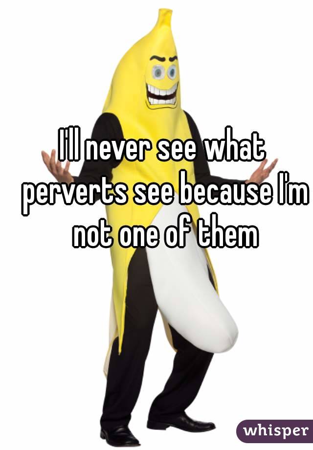 I'll never see what perverts see because I'm not one of them