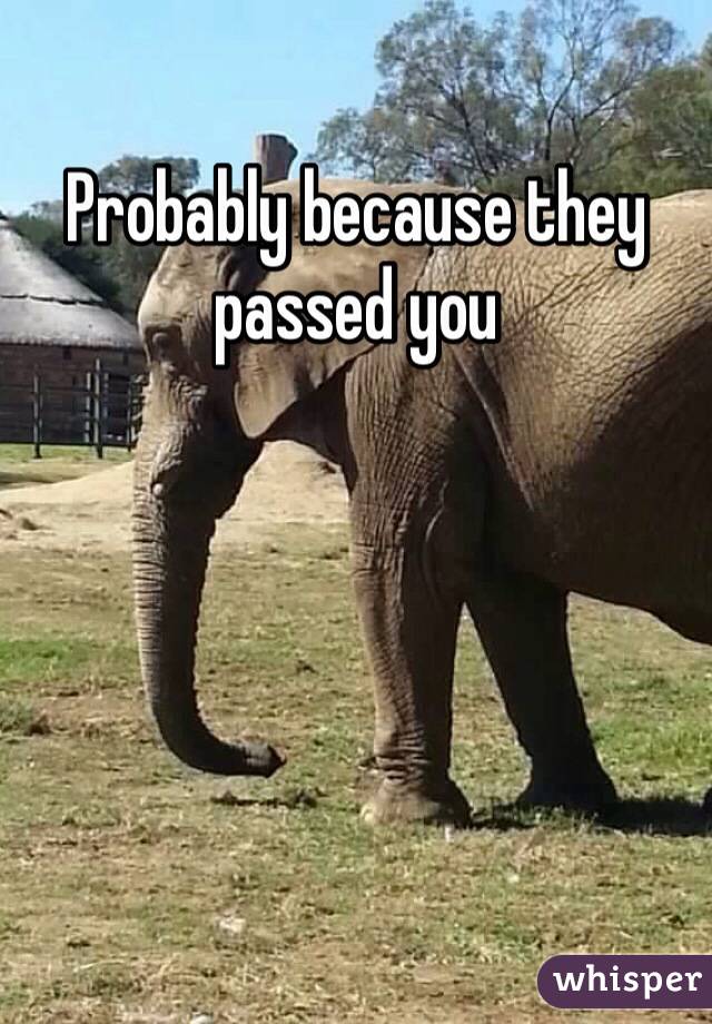 Probably because they passed you