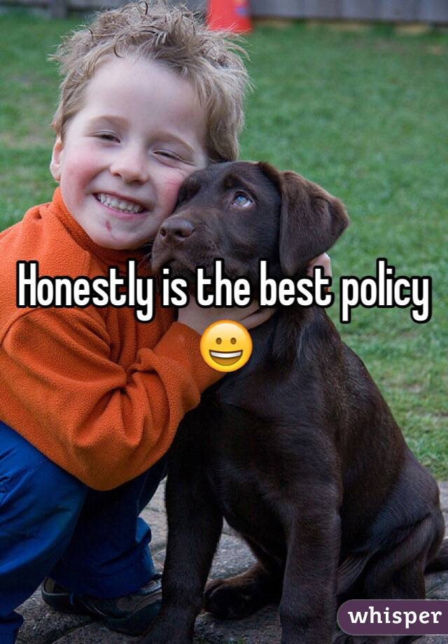 Honestly is the best policy 😀