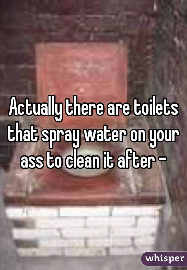Actually there are toilets that spray water on your ass to clean it after -
