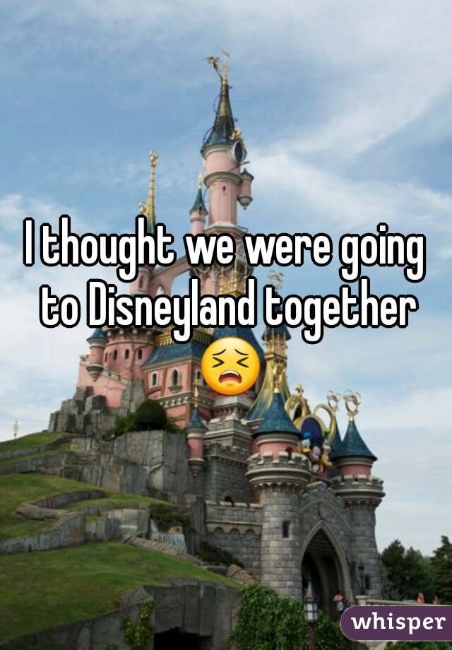 I thought we were going to Disneyland together 😣