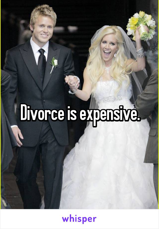 Divorce is expensive.