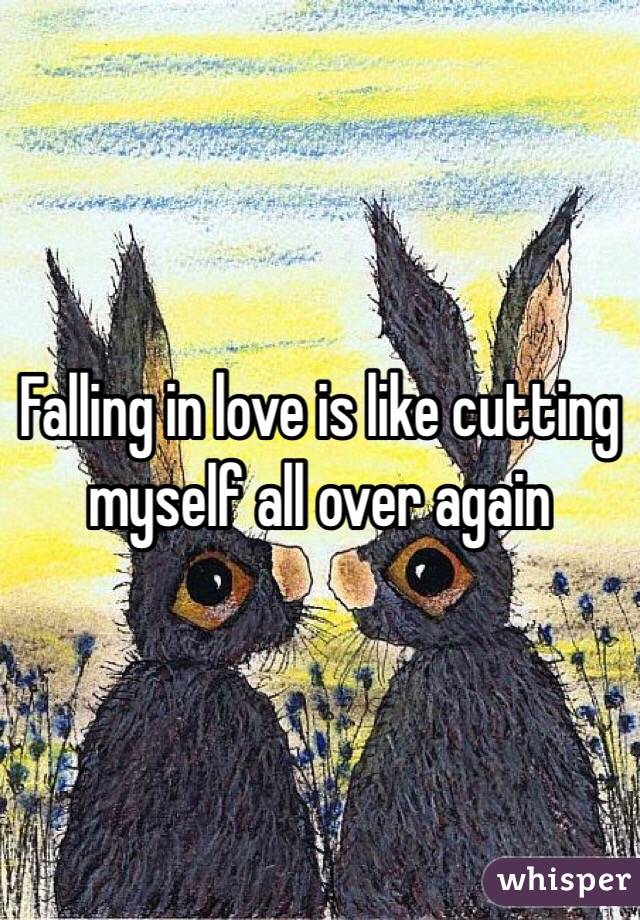Falling in love is like cutting myself all over again