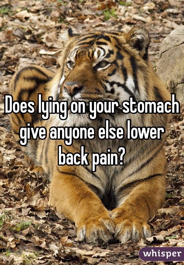 Does lying on your stomach give anyone else lower back pain?