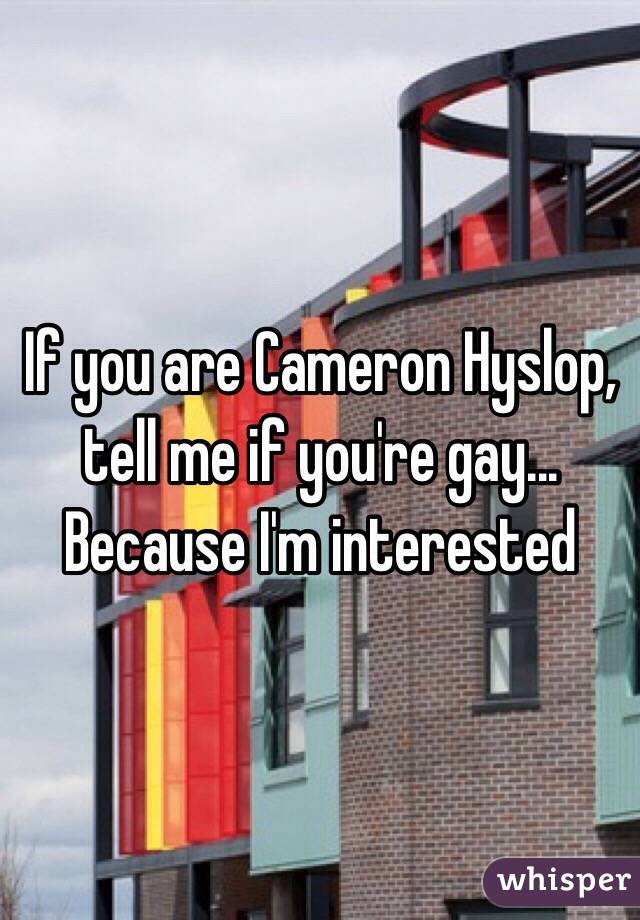 If you are Cameron Hyslop, tell me if you're gay... Because I'm interested