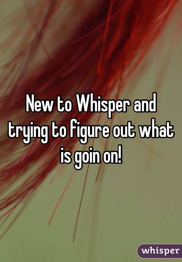 New to Whisper and trying to figure out what is goin on!