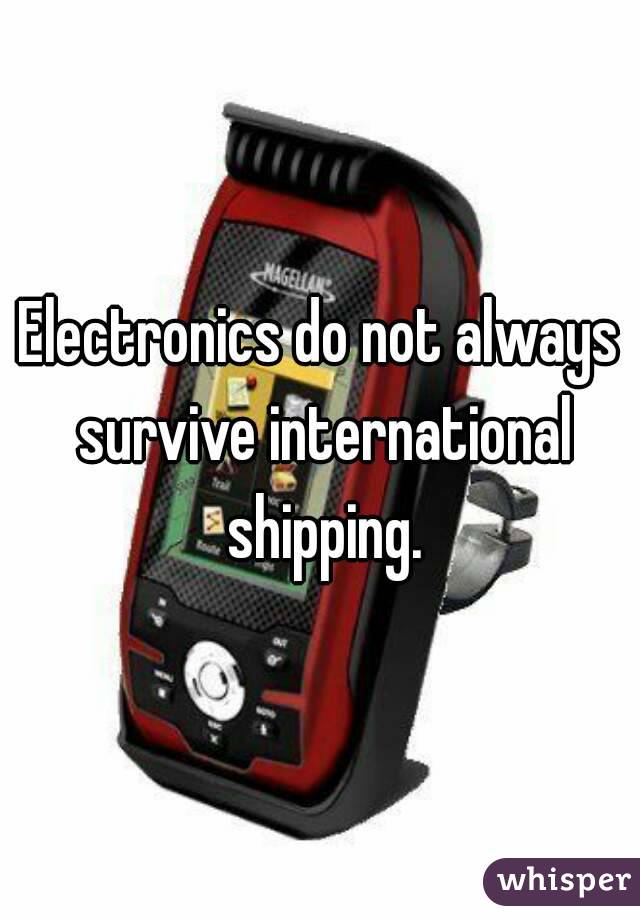 Electronics do not always survive international shipping.