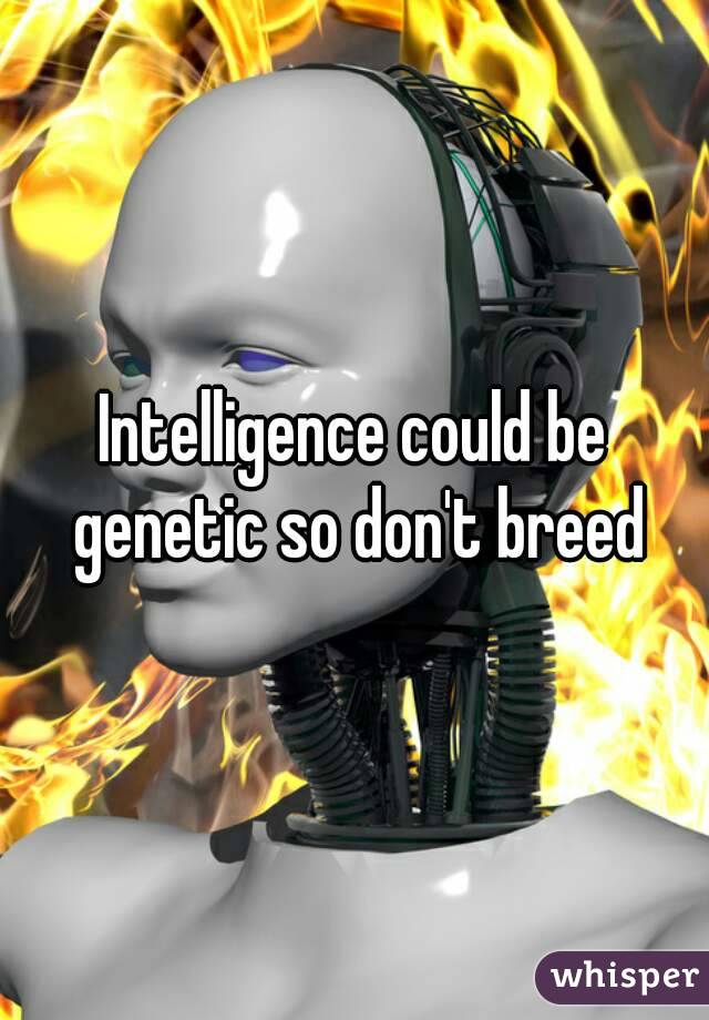 Intelligence could be genetic so don't breed