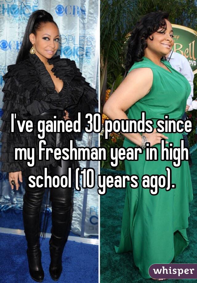 I've gained 30 pounds since my freshman year in high school (10 years ago).
