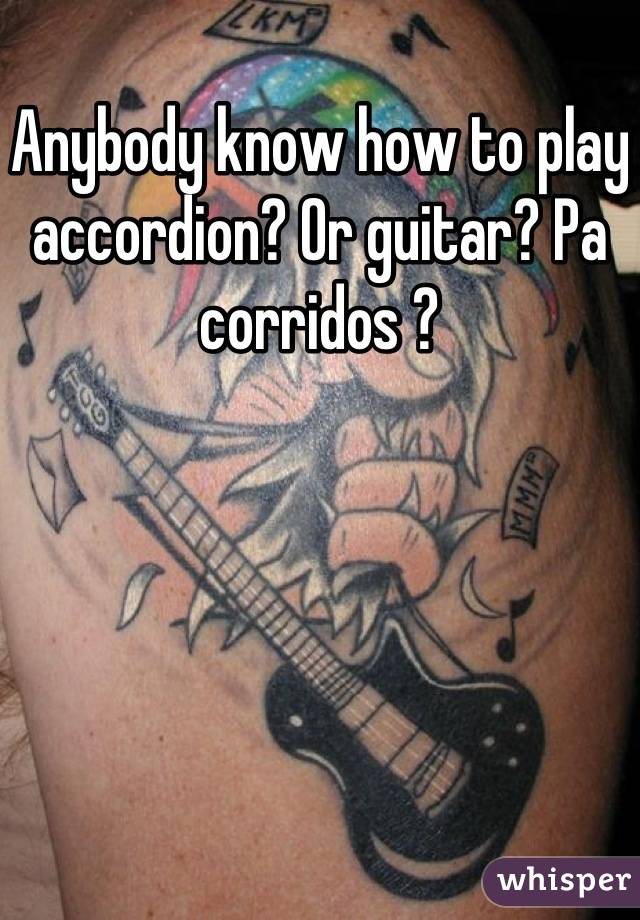 Anybody know how to play accordion? Or guitar? Pa corridos ?