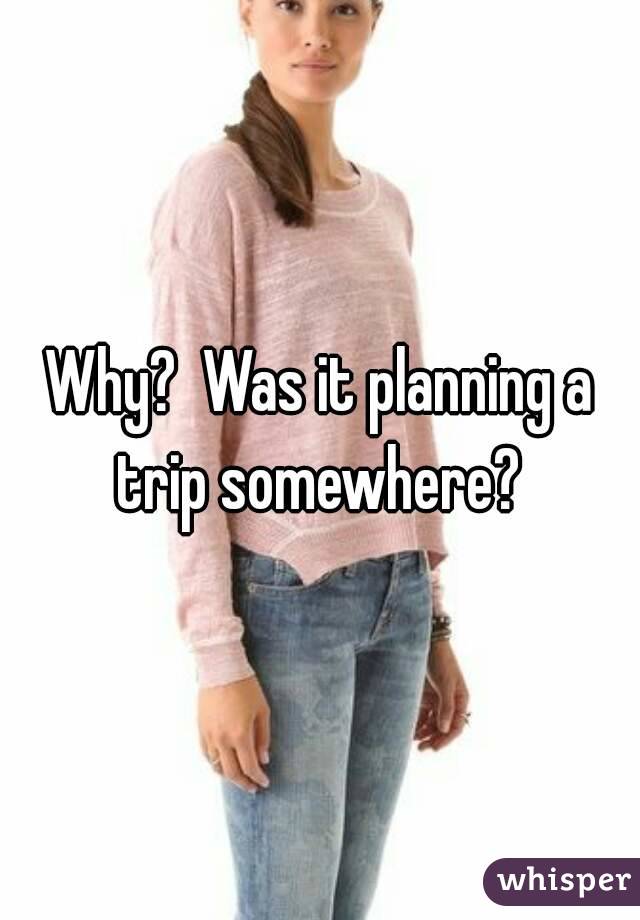 Why?  Was it planning a trip somewhere? 