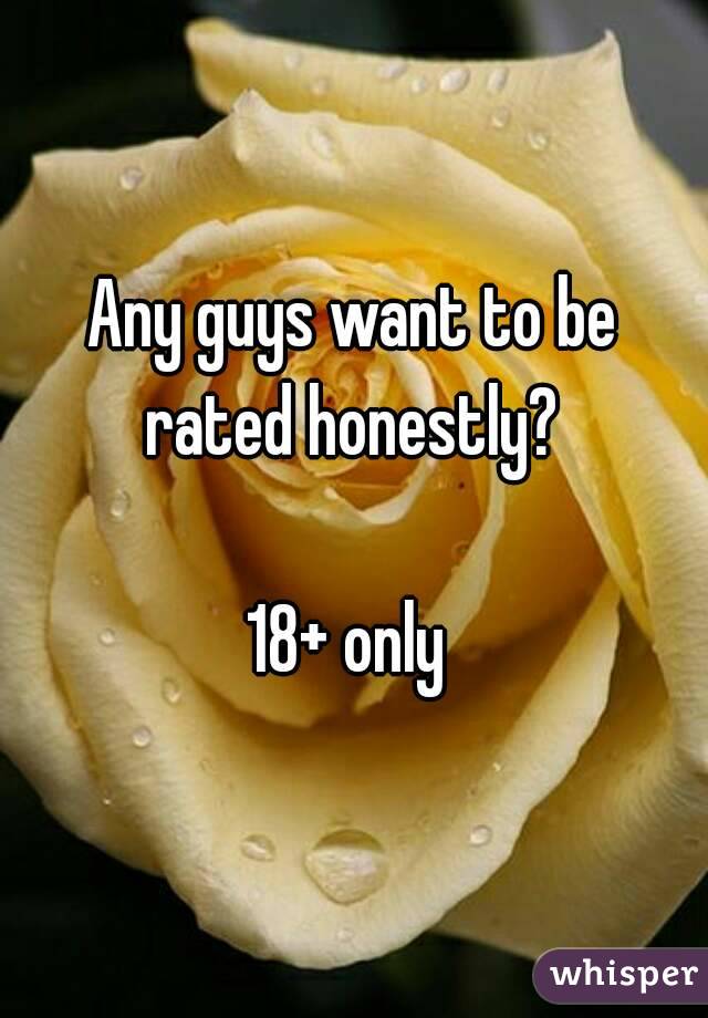 Any guys want to be rated honestly? 

18+ only 