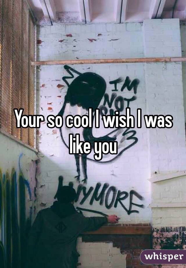 Your so cool I wish I was like you 