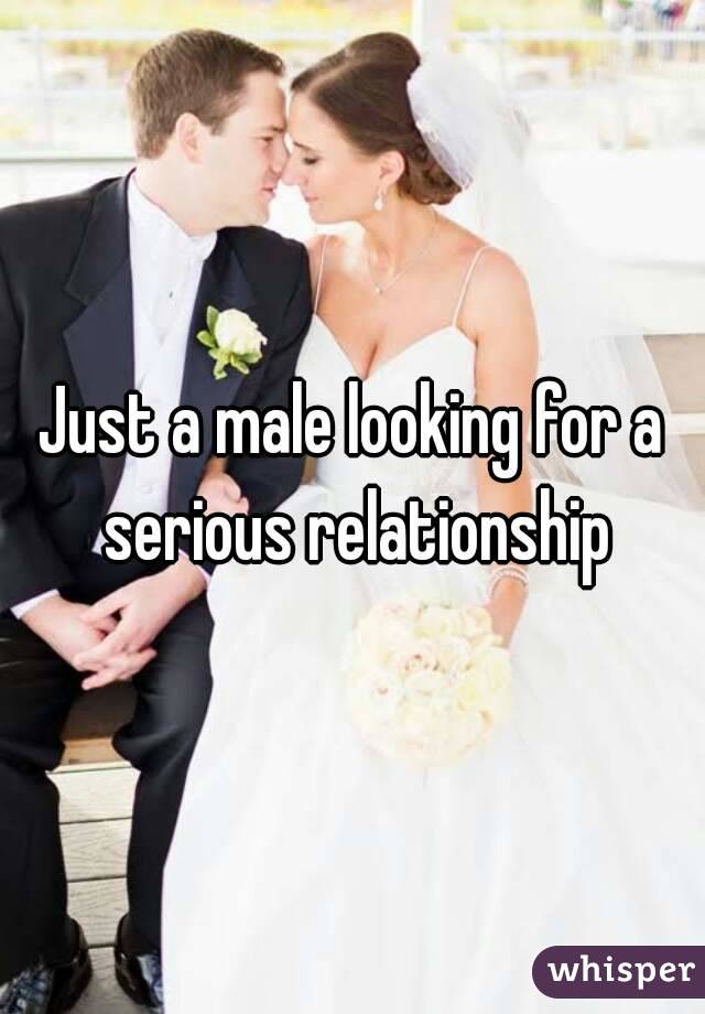Just a male looking for a serious relationship
