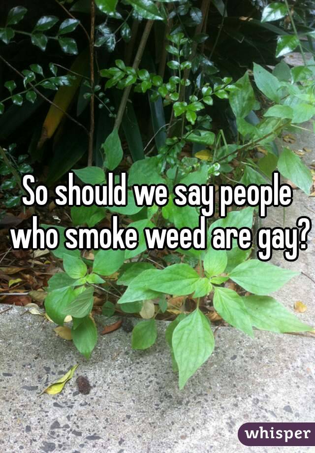 So should we say people who smoke weed are gay?