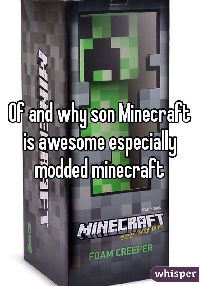 Of and why son Minecraft is awesome especially modded minecraft 