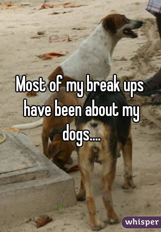 Most of my break ups have been about my dogs....