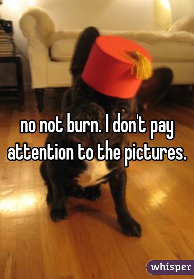 no not burn. I don't pay attention to the pictures.